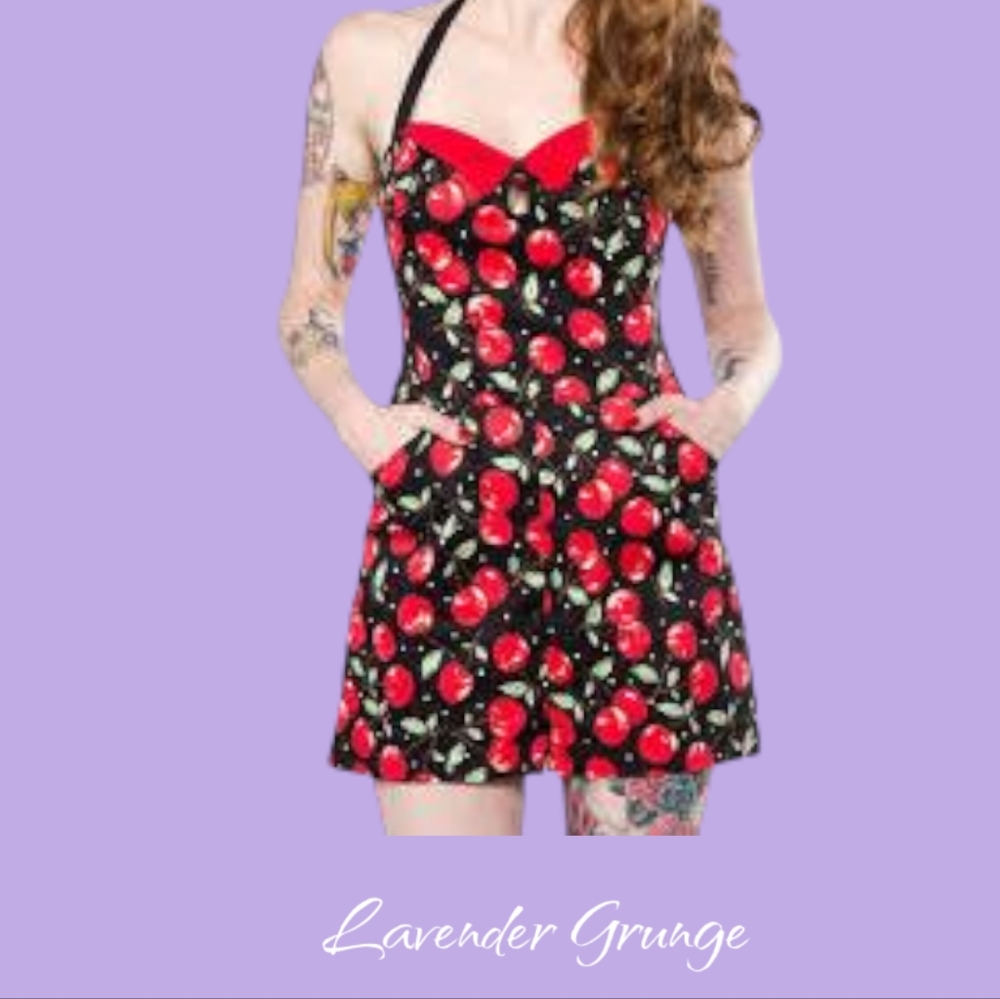 Sourpuss Retro Cherry Romper - US L
